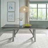 Newport 94" Trestle Dining Table in Smoke & Carbon Gray