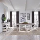 Farmhouse 5-Piece Trestle Dining Set in Distressed White & Wood