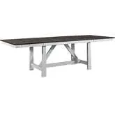 Farmhouse 102" Trestle Dining Table in Distressed White & Wood