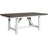 Farmhouse 78" Trestle Dining Table in Distressed White & Wood