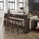 City View 4-Piece Console Set in Coffee Bean Brown Wood