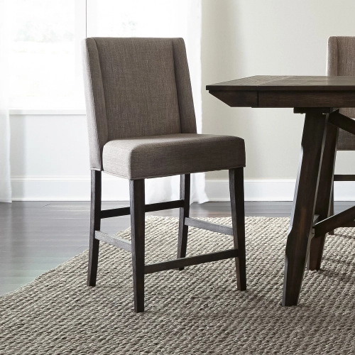 Double Bridge Counter Chair in Dark Chestnut (Set of 2)