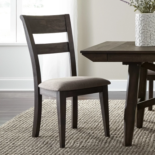Double Bridge Splat Back Dining Chair in Chestnut Brown (Set of 2)