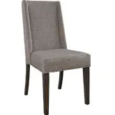 Double Bridge Dining Chair in Gray Linen & Chestnut (Set of 2)