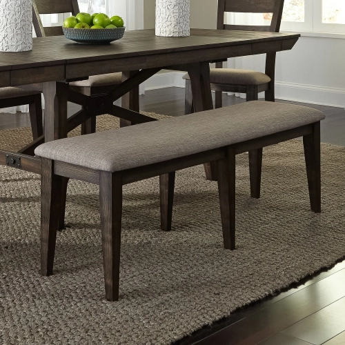 Double Bridge Dining Bench in Chestnut Brown
