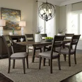 Double Bridge 7-Piece Trestle Dining Set in Chestnut Brown