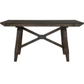 Double Bridge 96" Gathering Dining Table in Chestnut Brown
