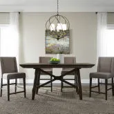 Double Bridge 5-Piece Gathering Dining Set in Chestnut Brown