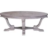 Greystone Mill Oval Cocktail Table in Brushed Stone White