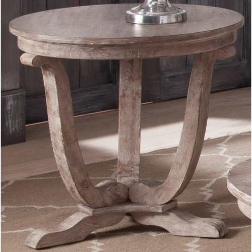 Greystone Mill End Table in Brushed Stone White