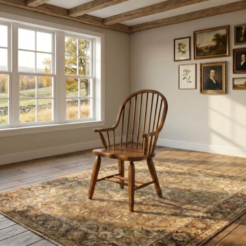 Treasures Bow Back Dining Arm Chair in Rustic Oak (Set of 2)