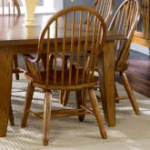 Treasures Bow Back Dining Arm Chair in Rustic Oak (Set of 2)