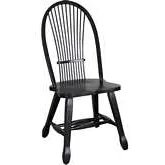 Sheaf Back Dining Chair in Rustic Black Wood (Set of 2)