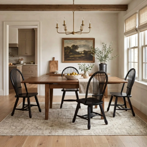 Treasures 5-Piece Dining Set in Rustic Oak & Black