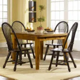 Treasures 5-Piece Dining Set in Rustic Oak & Black