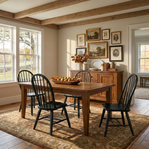 Treasures 5-Piece Dining Set in Rustic Oak & Black