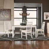 Summerville 5-Piece Dining Set in White, Gray & Linen