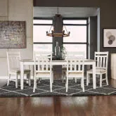 Summerville 7-Piece Dining Set in White, Gray & Linen