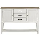 Summerville Server in Whitewash & Brushed Gray Wood