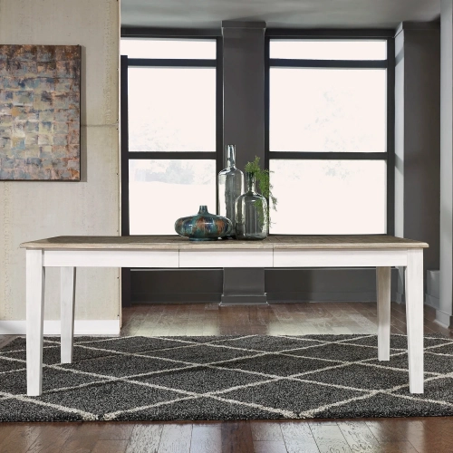 Summerville 78" Dining Table in Whitewash & Brushed Gray Wood