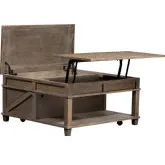 Parkland Falls Square Lift-Top Cocktail Table in Weathered Taupe