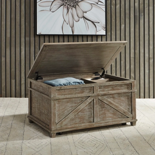 Parkland Falls Storage Trunk in Weathered Taupe