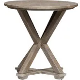 Parkland Falls Round End Table in Weathered Taupe
