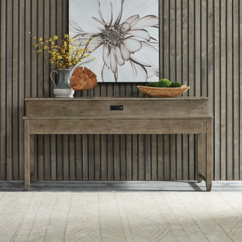 Parkland Falls Console Bar Table in Weathered Taupe