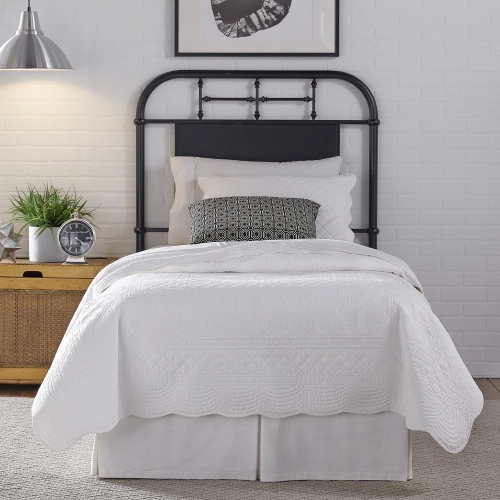 Vintage Series Twin Metal Headboard in Distressed Black