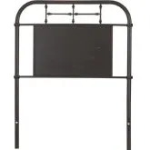 Vintage Series Twin Metal Headboard in Distressed Black