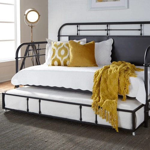 Vintage Series Twin Metal Trundle in Distressed Black