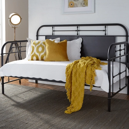 Vintage Series Twin Metal Day Bed in Distressed Black