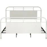 Vintage Series Queen Metal Bed in Distressed Antique White