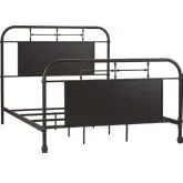 Vintage Series King Metal Bed in Distressed Black
