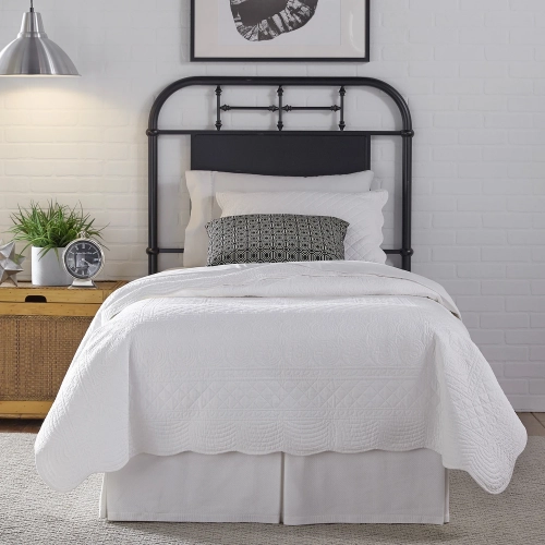 Vintage Series Full Metal Headboard in Distressed Black