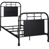 Vintage Series Full Metal Bed in Distressed Black