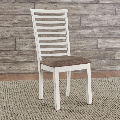 Brook Bay Ladder Back Dining Chair in Gray Linen