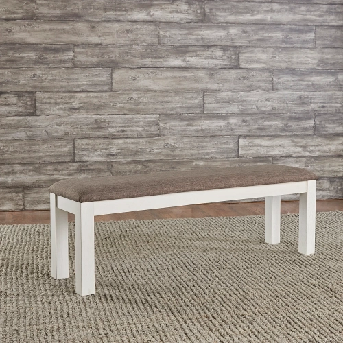 Brook Bay Dining Bench in Gray Linen