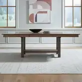 Brook Bay 94" Trestle Dining Table Sandstone Brown Wood