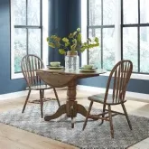 Carolina Crossing 3-Piece Drop-Leaf Dining Set in Distressed Wood