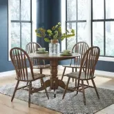 Carolina Crossing 5-Piece Drop-Leaf Dining Set in Distressed Wood