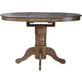 Carolina Crossing 57" Round Gathering Dining Table in Antique Brown Wood