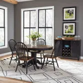 Carolina Crossing 5-Piece Dining Set in Distressed Black and Brown Wood