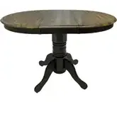 Carolina Crossing 57" Round Gathering Dining Table in Black & Brown Wood