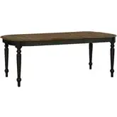 Carolina Crossing 78" Extension Dining Table in Black & Antique Honey Wood