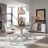 Carolina Crossing 5-Piece Gathering Dining Set in White & Honey Wood