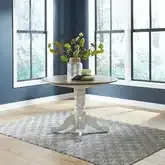 Carolina Crossing 42" Drop-Leaf Dining Table in Antique White & Honey Wood