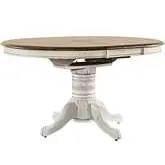Carolina Crossing Round to Oval Dining Table in Antique Honey & White