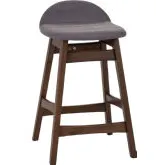 24" Counter Chair in Walnut & Gray Fabric (Set of 2)