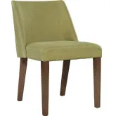 Nido Dining Chair in Walnut & Green Fabric (Set of 2)